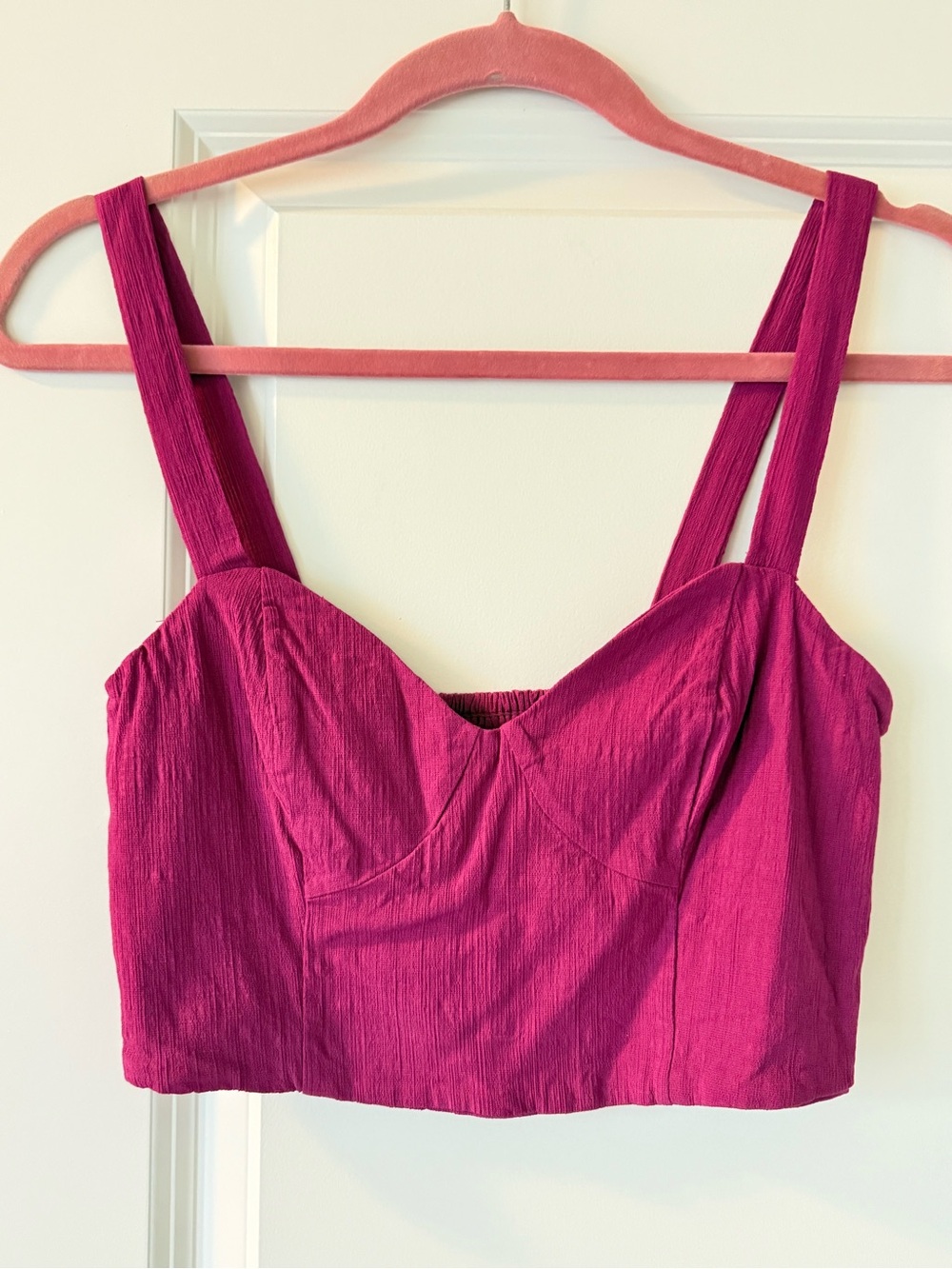 Free people hot pink magenta crop top, size: 6 (small)